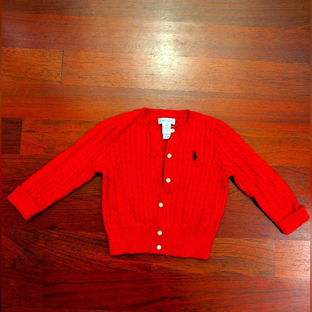 Polo Ralph Lauren Kids Red Cardigan